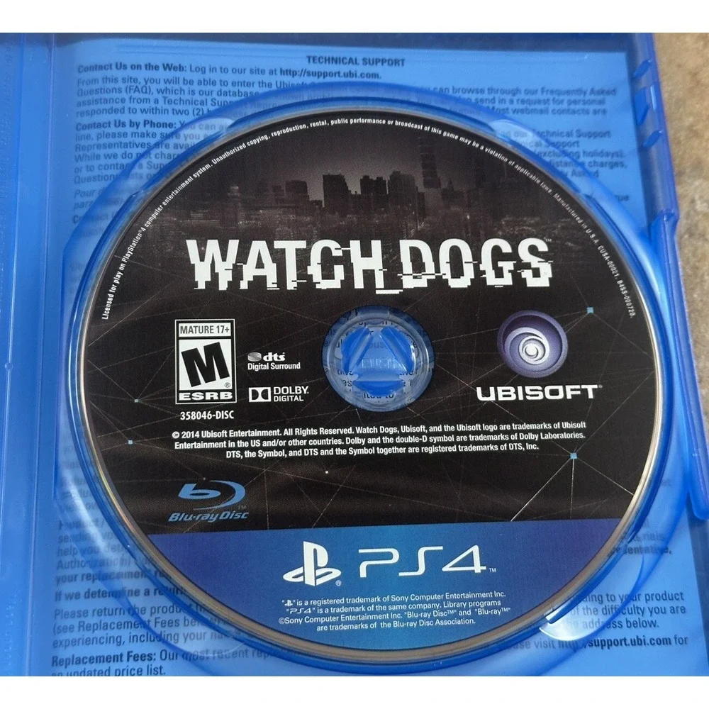 PlayStation 4 PS4 Watch Dogs No Manuel